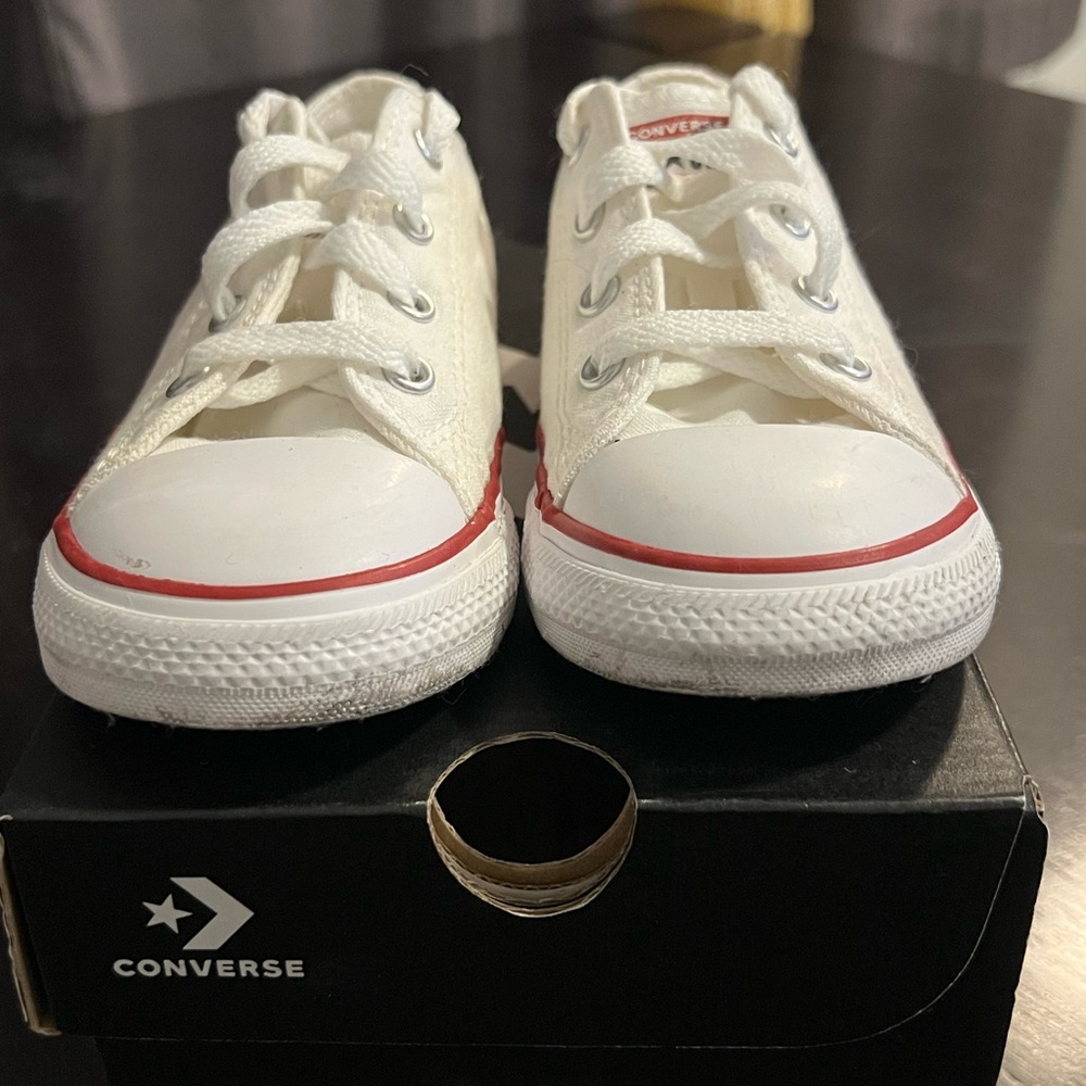 Converse Kids White and Red Sneakers